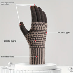 Winter Touch Screen Thickened Knitted Gloves For Men