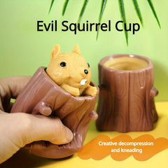 Evil Squirrel Cup Squeeze Vent Decompress Stake Cup Pinch Funny Toy