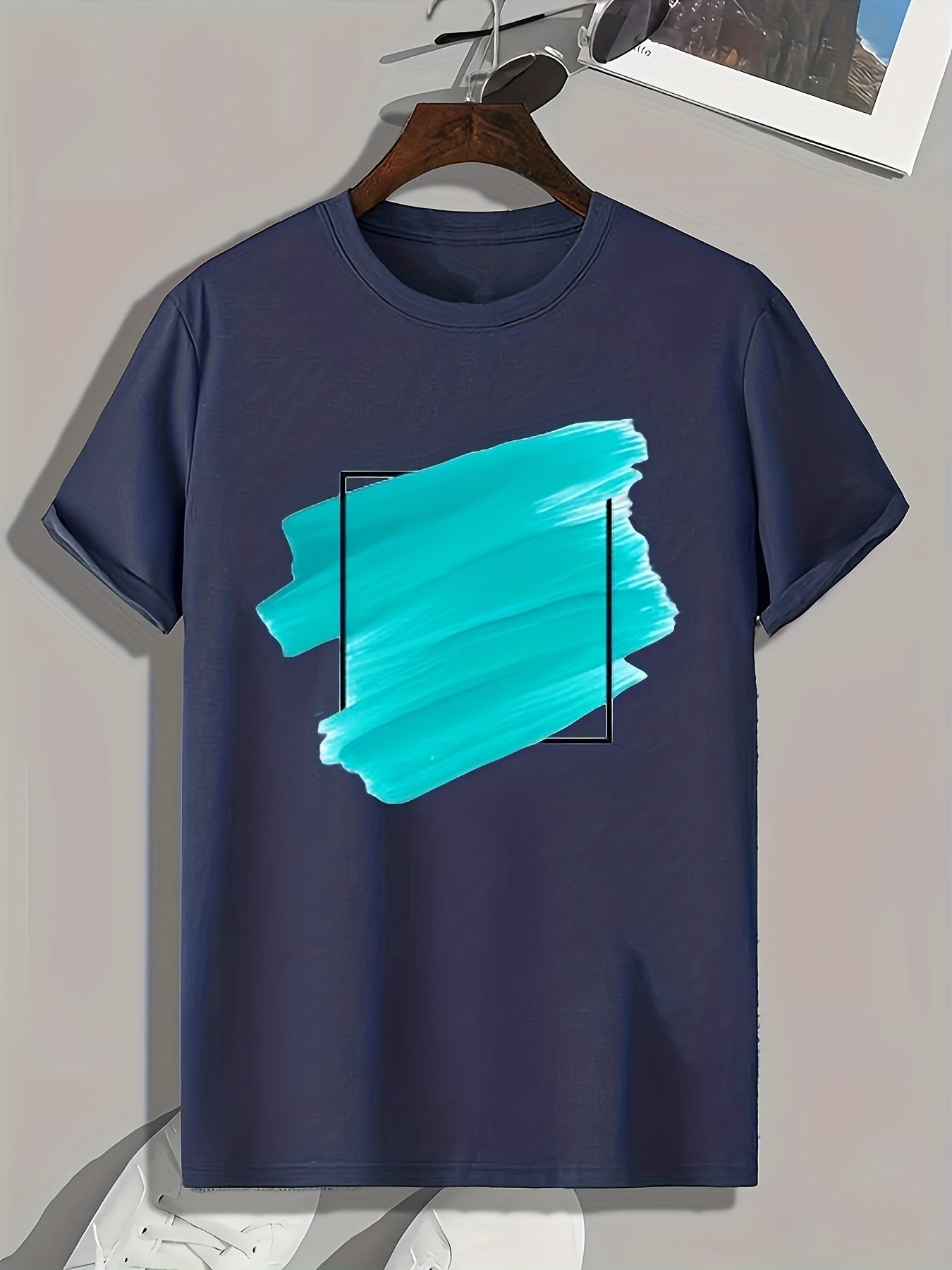 Men's Stroke Print Graphic T-shirt - Casual Tee for Summer
