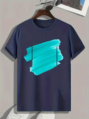 Men's Stroke Print Graphic T-shirt - Casual Tee for Summer