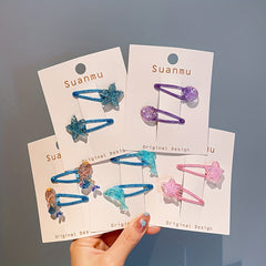 2pcs Mermaid Hair Clip Star Dolphin Hair Clip Headwear