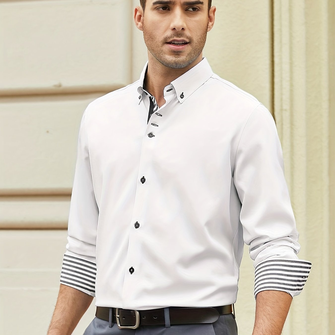Men's Casual Button Up Long Sleeve Shirt