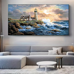 Large Lighthouse Paint By Numbers Kit 88x70 - DIY Canvas Painting