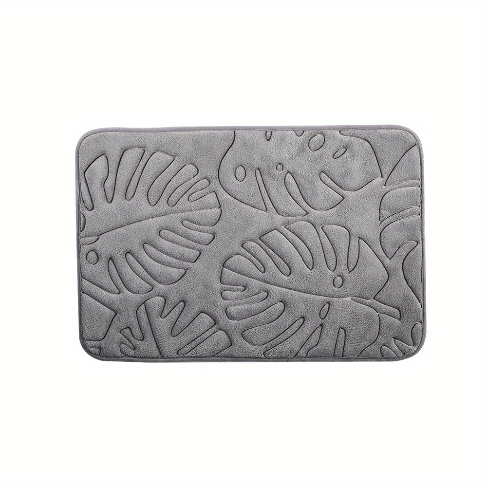 Leaf Pattern Bath Rug Memory Foam Absorbent Bath Mat