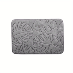 Leaf Pattern Bath Rug Memory Foam Absorbent Bath Mat