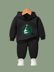OERYUI Casual Christmas Tree Print Outfits 2pcs Girls Hoodies Jogger Pants Set