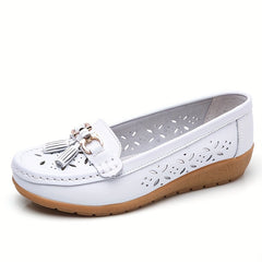 Women's Wedge Heeled Casual Shoes Low Top Round Toe Solid Breathable Shoes