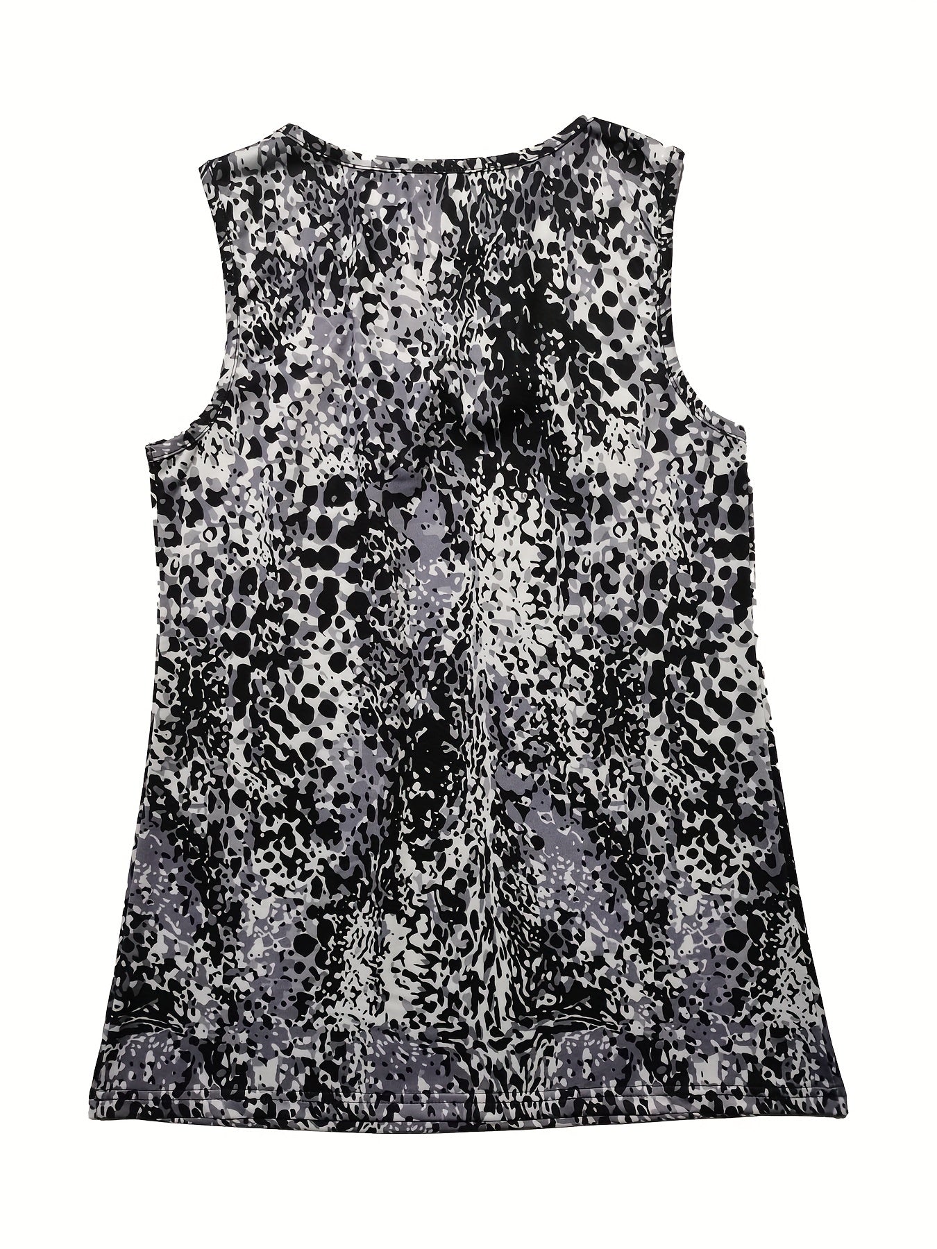 Leopard Print Crew Neck Tank Top Sleeveless Summer Casual Women's Clothing
