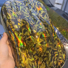 High Gloss Rainbow Holographic Forged Carbon Laser Vinyl Film PET