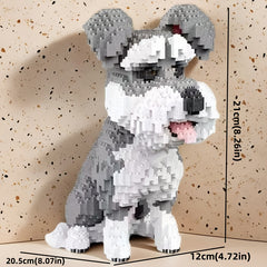 2109pcs Schnauzer Dog Building Block Set ABS Material Animal & Movie Themed