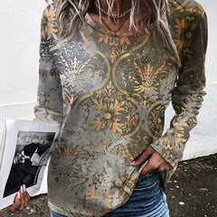 Crew Neck Sweatshirt All Over Print Women's Clothing
