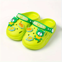 JIAGEYA Boys Casual Clogs w/ Cartoon Charms, Lightweight Anti Slip, All Seasons