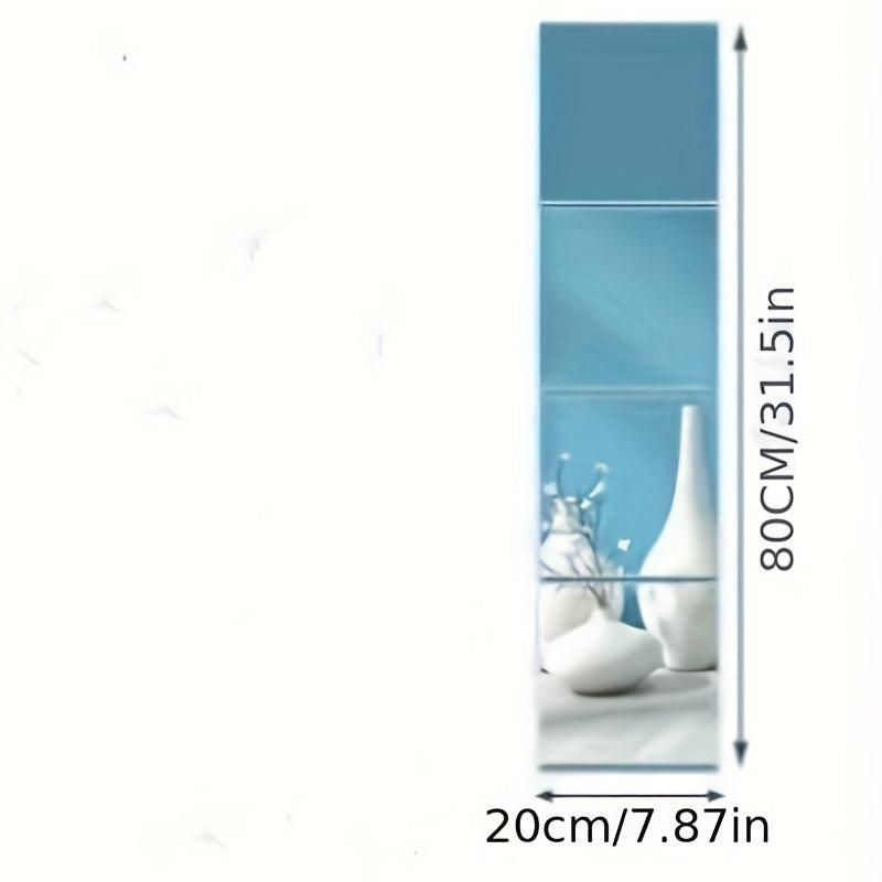 Adhesive Wall Mirror Tiles for Bedroom and Home Gym Full Body Reflection