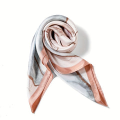 Apricot Flower Bandana Rose Satin Neckerchief Silk Scarf