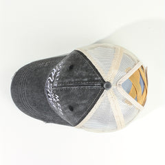 Mom Baseball Cap Distressed Trucker Hat Ponytail Mesh Embroidery Sun Hat