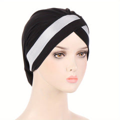Glitter Turban Cap Headscarf Ramadan Head Wrap Lightweight Elastic Chemo Cap