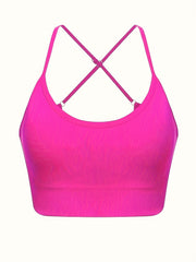 Women's Criss Cross Sports Bra Seamless Wireless Yoga Tops