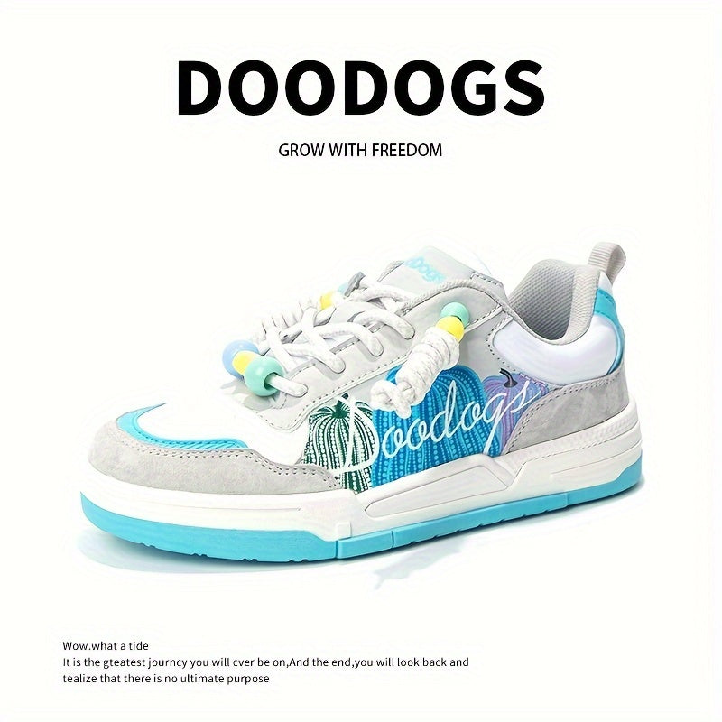 DOODOGS Girl's Skate Shoes Comfy Non Slip Casual Lace Up Sneakers