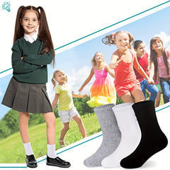 5Pairs Kids Cotton Thin Sports Crew Socks Unisex Boys Girls Solid Mid Tube