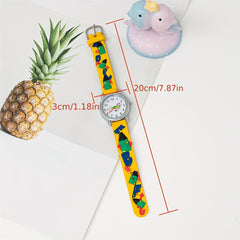 Kids Crayon Print Quartz Watch for Daily Life