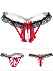 4pcs Sexy Lace Mesh Thongs Low Waist Sheer Lingerie