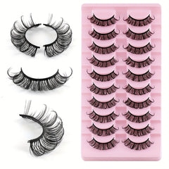 10 Pairs Fluffy Thick False Eyelashes Natural Volume Soft Long Full Strip Lashes