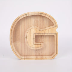 Wooden 26 Letter English Savings Tank Holiday Gift Decoration Storage 17.78cm