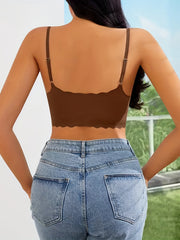 Scalloped Soft Bra with Removable Pads - Women's Lingerie