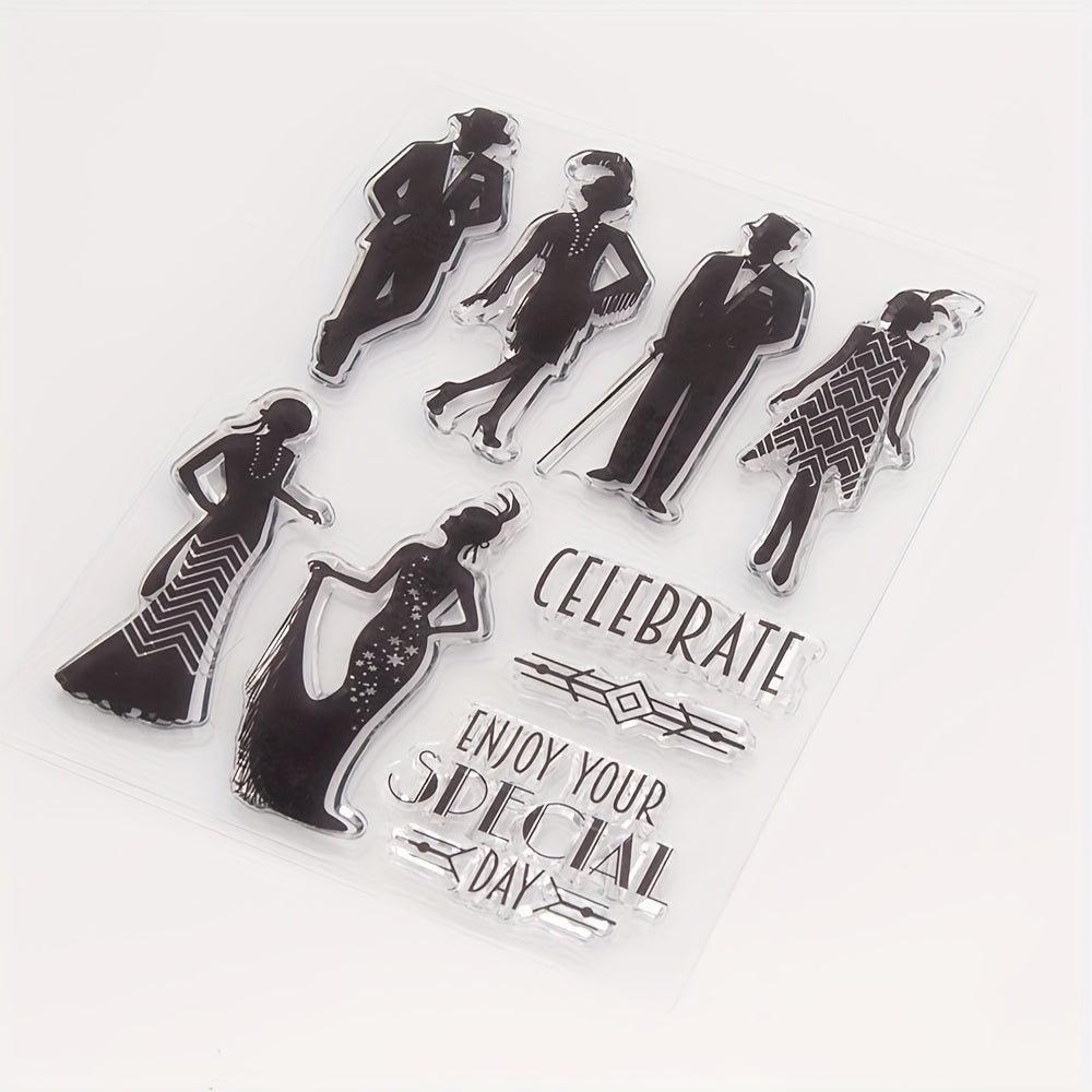 Fashionable Men Women Pattern Stencils DIY Scrapbook Decorative