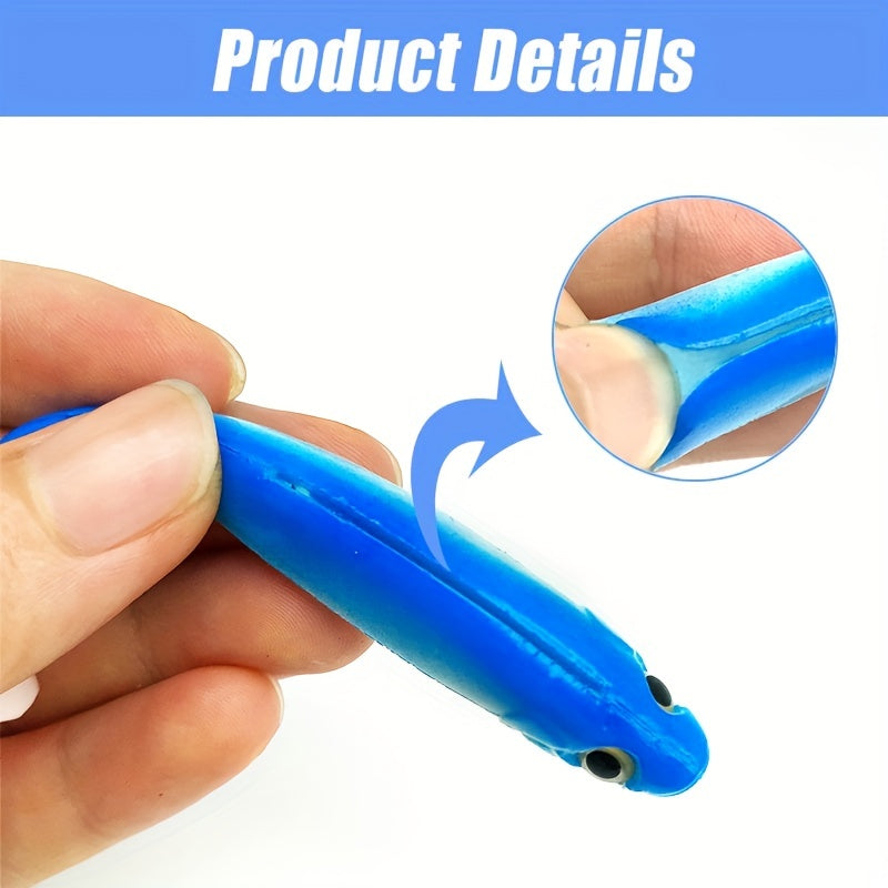 4pcs 3.1in T Tail Fishing Lures Soft Bionic Wobbler Floating Bait 0.16oz 4.5g