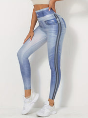 High Waist Denim Leggings Skinny Yoga Pants Women's Activewear