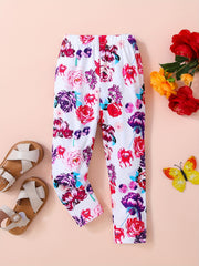 Baby Girls Floral Print Pants for Spring Summer Fall