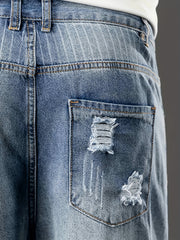 Men's Ripped Jeans Distressed Denim Pants Street Style