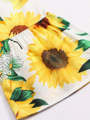Girls' Sunflower Graphic Flared Pants Soft Comfort Fit Bell bottom Trousers
