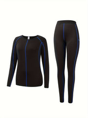 Women's Thermal Underwear Set Long Sleeve Crew Neck Tops & Pants