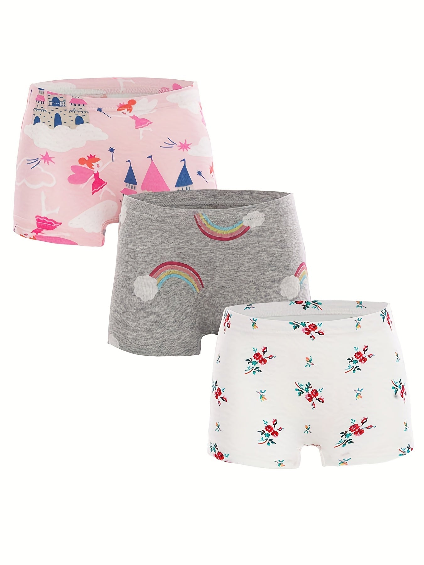 Girls Boxer Briefs Elastic Waist Cartoon Animals Print Comfortable Underwear