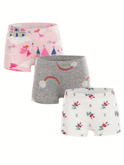 Girls Boxer Briefs Elastic Waist Cartoon Animals Print Comfortable Underwear