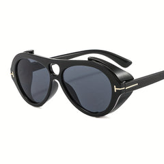 Steampunk Tinted Lens Top Bar Sunglasses UV400