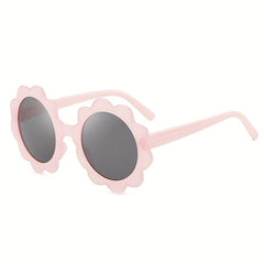 Kids Sunflower Round Frame Sunglasses Girls Children