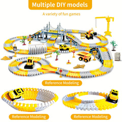 346pcs City Rail Engineering Vehicles DIY Construction Vehicle Set Toys