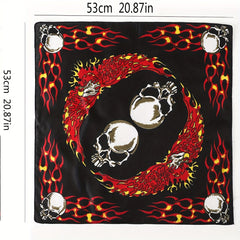 Polyester Skull Pattern Small Square Scarf Men