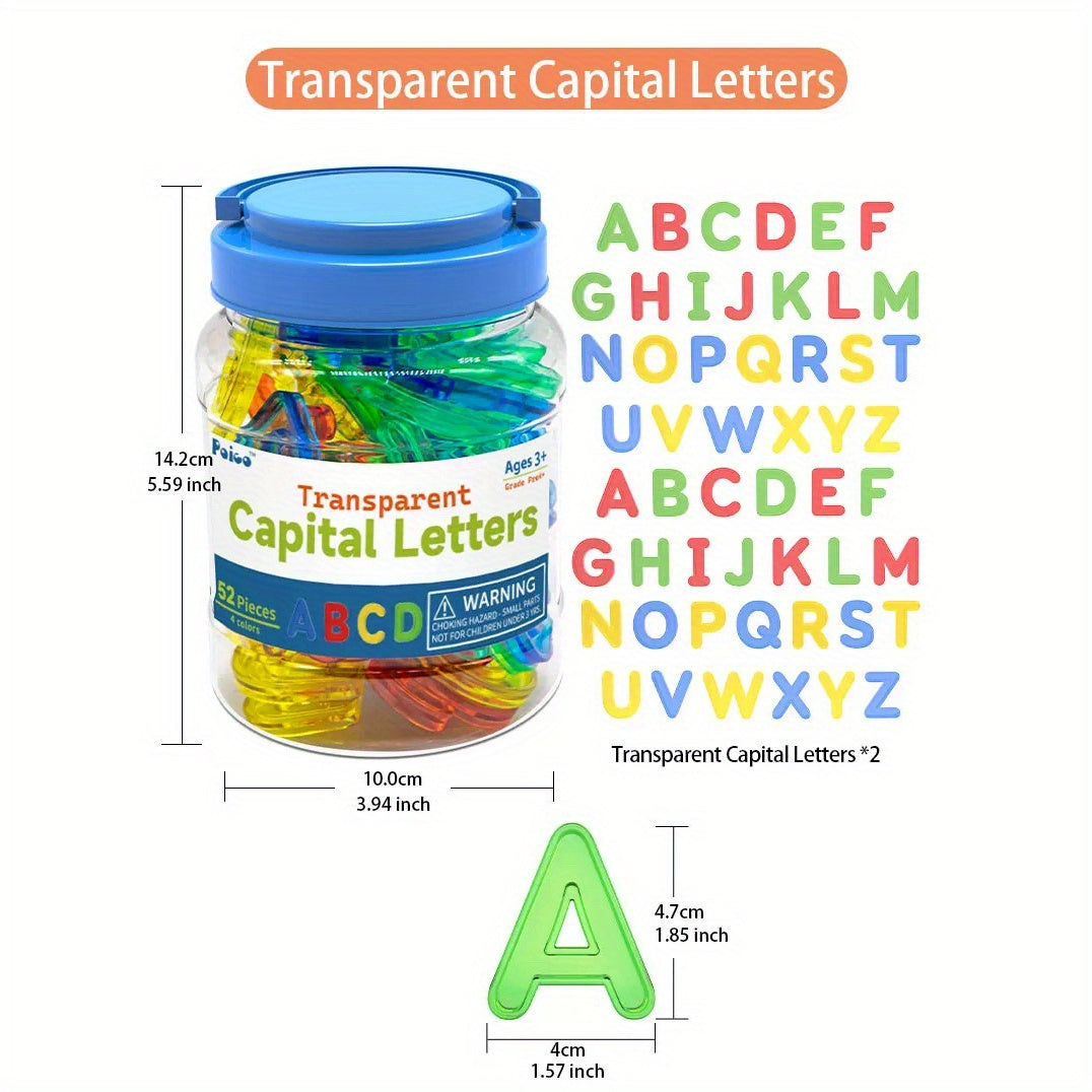 GAIKER Portable Teaching Aids Set Large Colorful Alphabet Numbers Shapes
