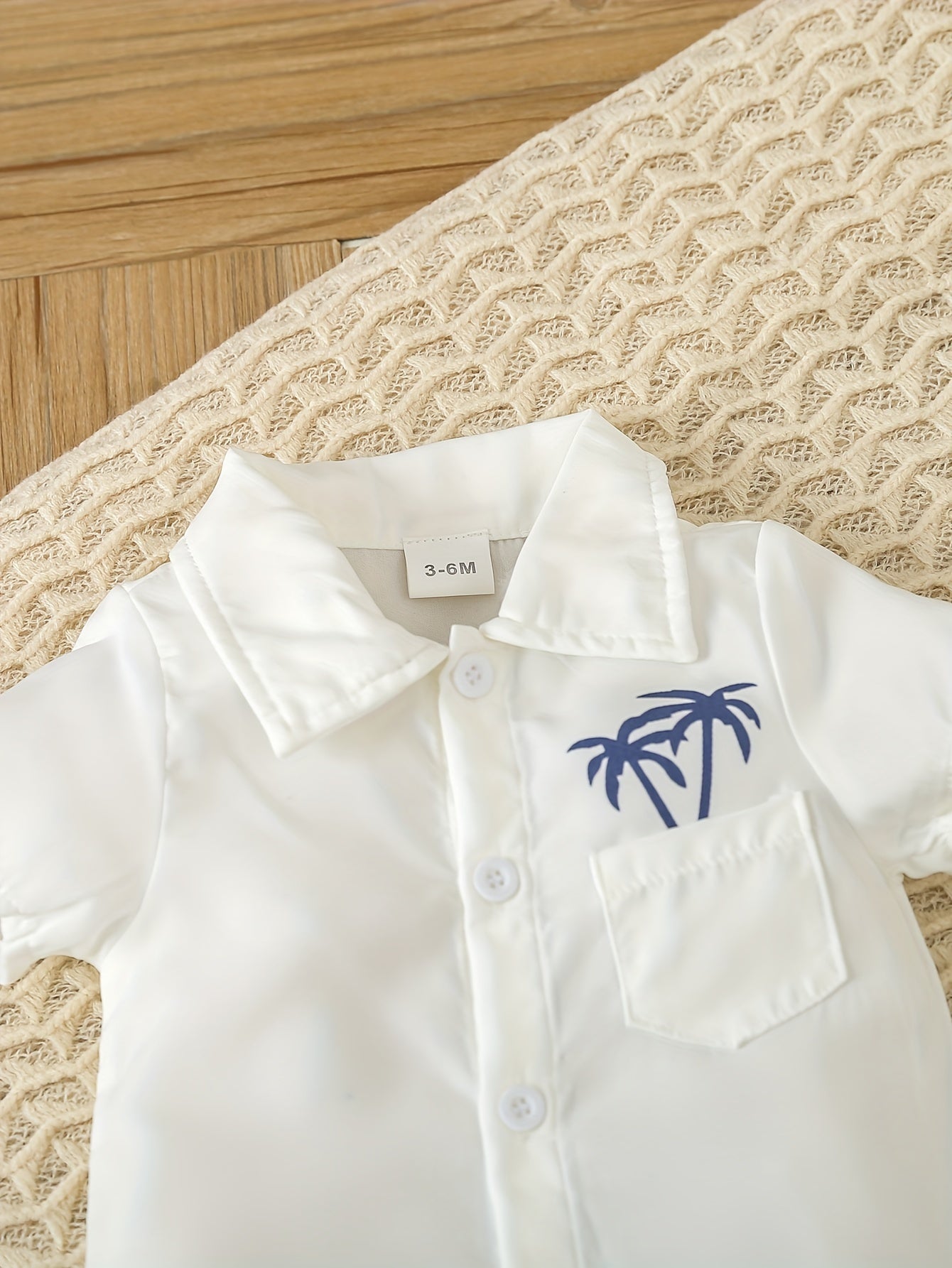 Coconut Tree Graphic Baby Girls Jumpsuit