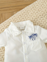 Coconut Tree Graphic Baby Girls Jumpsuit