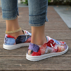 Women's Canvas Lace Up Outdoor Shoes Lightweight Walking Shoes