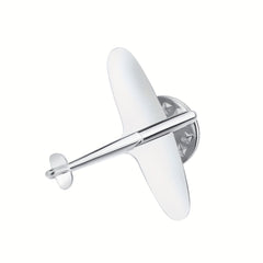 Silver Retro Airplane Brooch Men Electroplating Gift Pin Metal Brooch