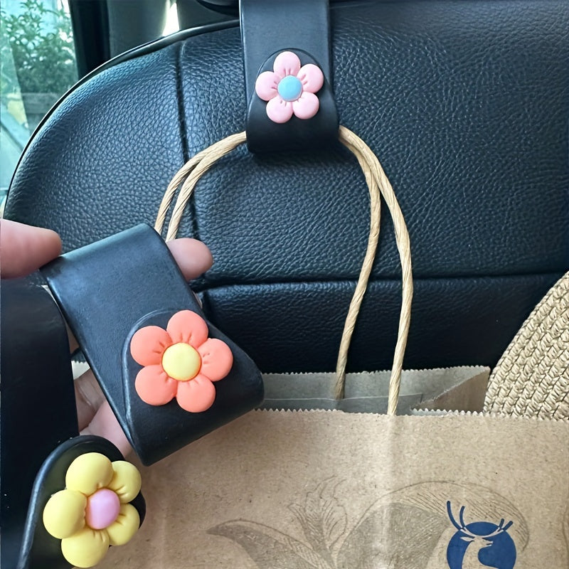 4pcs Flower Car Hook Rear Car Supplies Interior Decoration