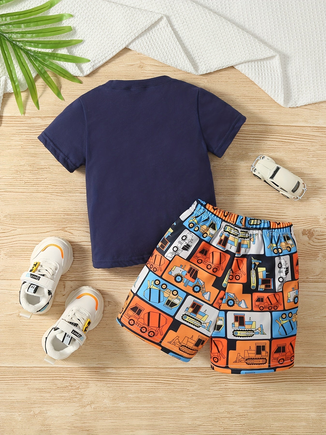 Boys Born To Dig Excavator Graphic Casual Outfit Set
