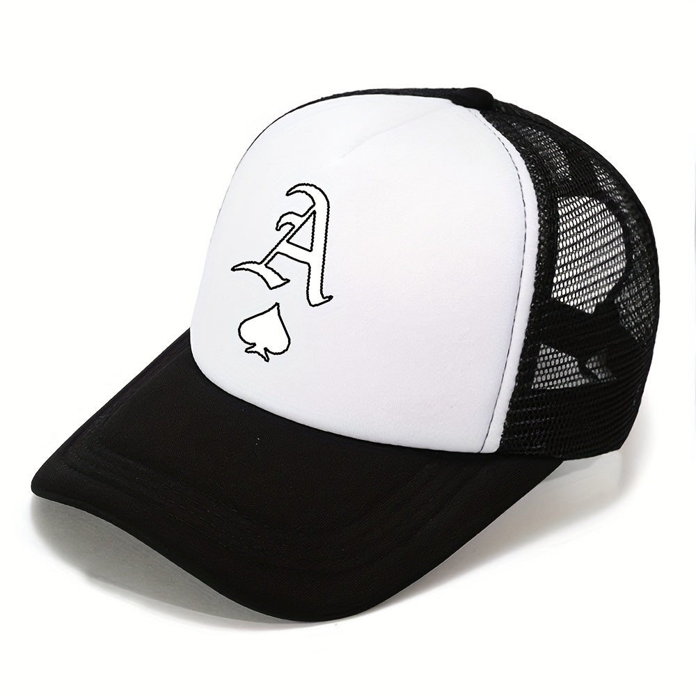 Unisex Sunshade Breathable Baseball Cap With Ace Of Spades Pattern