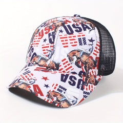 Ponytail Horse Print Baseball Cap Mesh Breathable Dad Hat